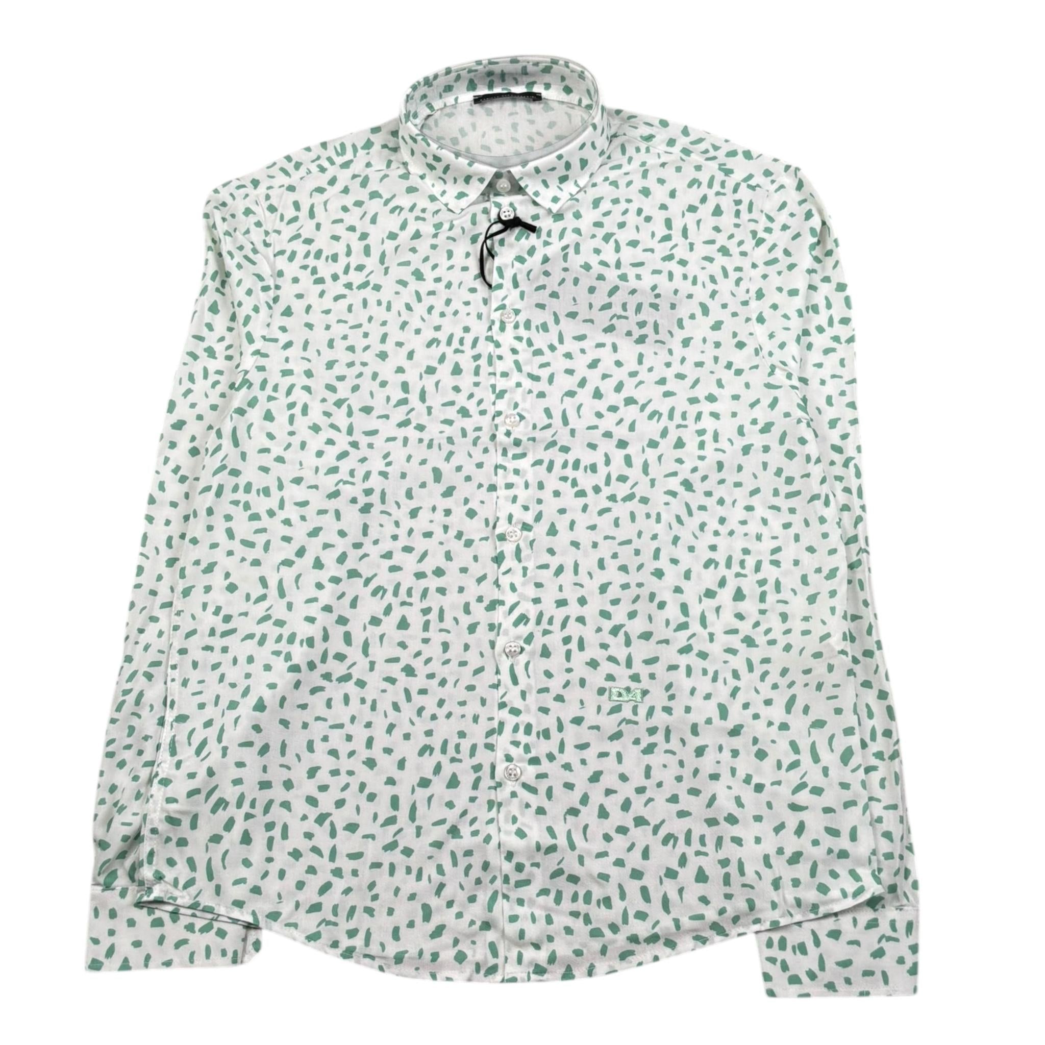 Daniele Alessandrini Camicia Manica Lunga Tinta Unita Stampa Fantasia per Bambino 1235C1253 BIANCO DANIELE ALESSANDRINI 