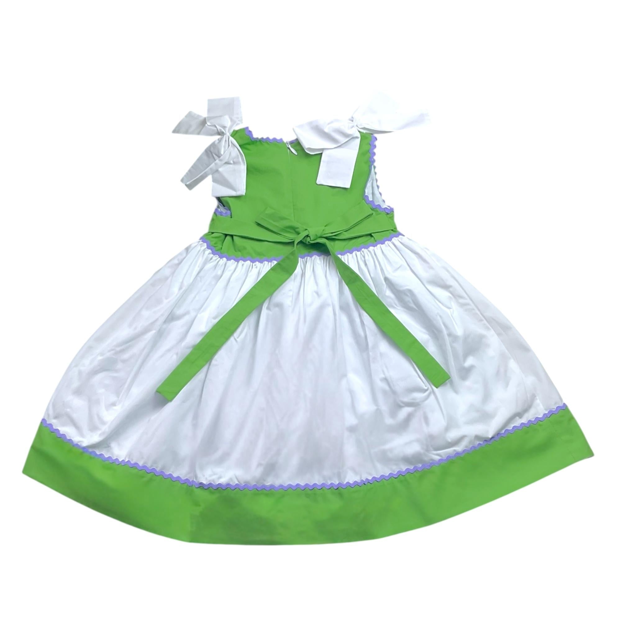 Ilfarobimbi Abito Tinta Unita Giromanica con Fiocchi per Bambina IFB50585J VERDE ILFAROBIMBI 