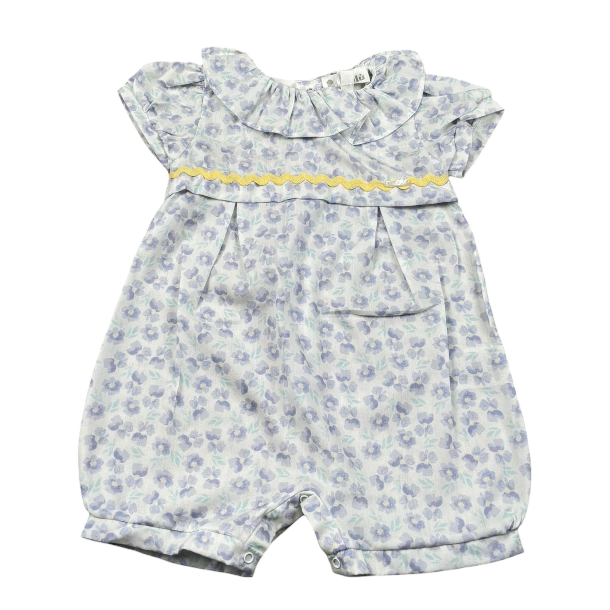 Lalalu' Pagliaccetto Tinta Unita con Stampa per Neonata PAL0013P BIANCO LALALU' 