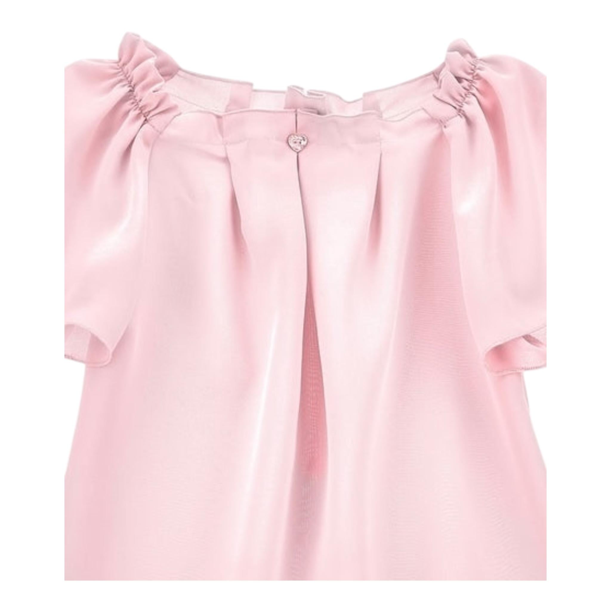 Monnalisa Camicia Mezza Manica Tinta Unita per Bambina 17E300J ROSA MONNALISA 