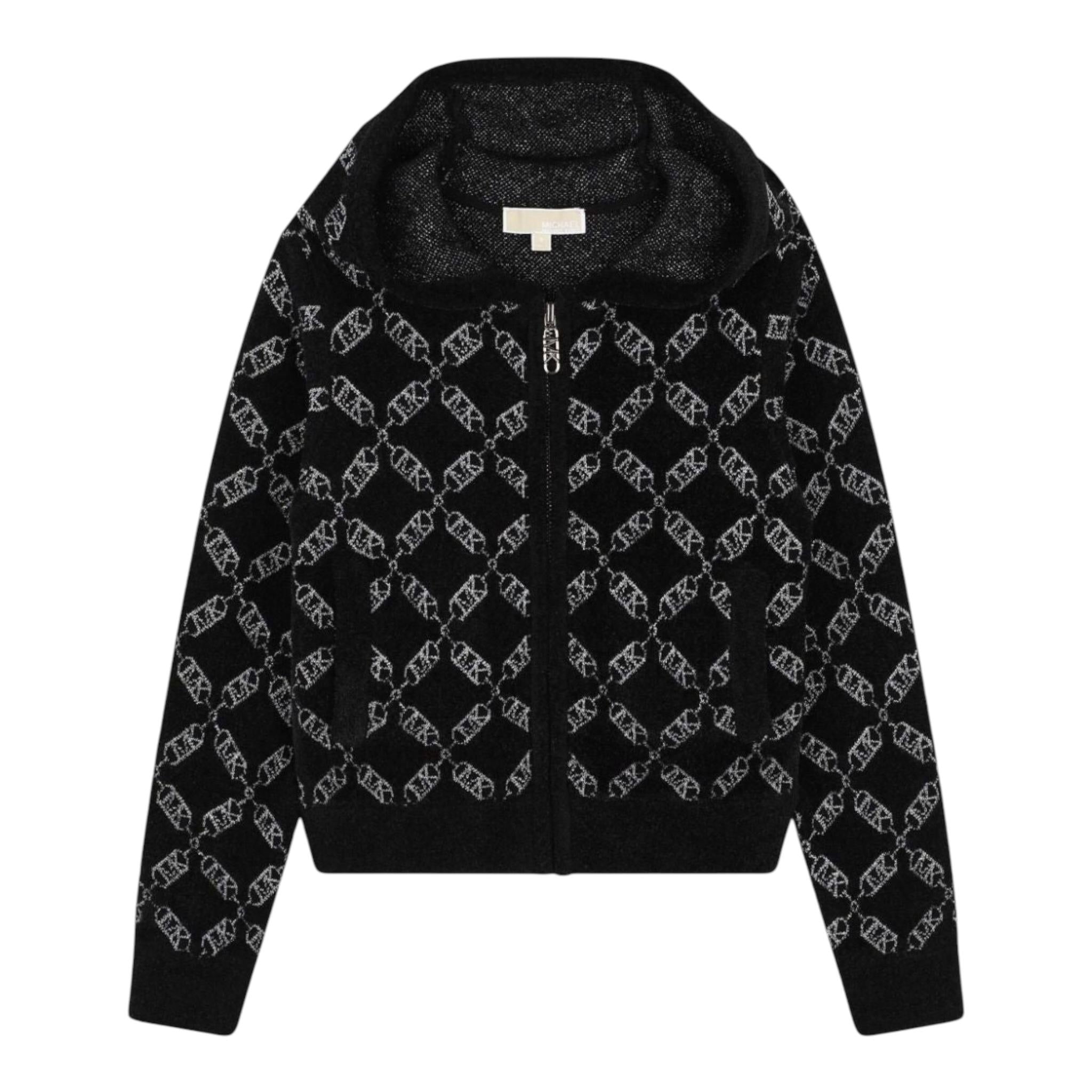 MICHAEL KORS feplpa tinta unita logata con zip e cappuccio Nero per Neonata R30163N NERO MICHAEL KORS 