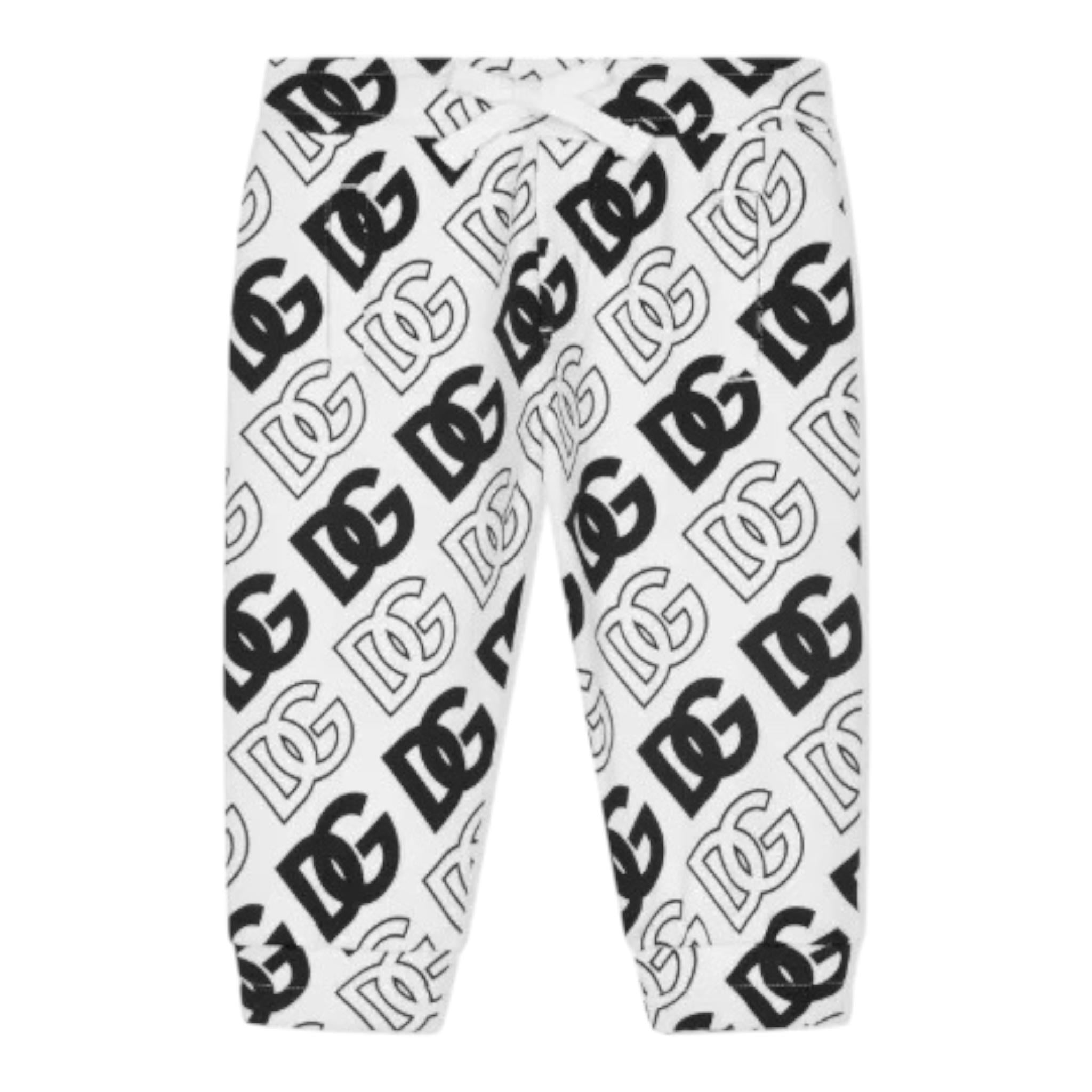DOLCE & GABBANA pantalone modello tuta logato bicolore Bianco/nero per Bambino L4JPFN BIANCO/NERO DOLCE & GABBANA 