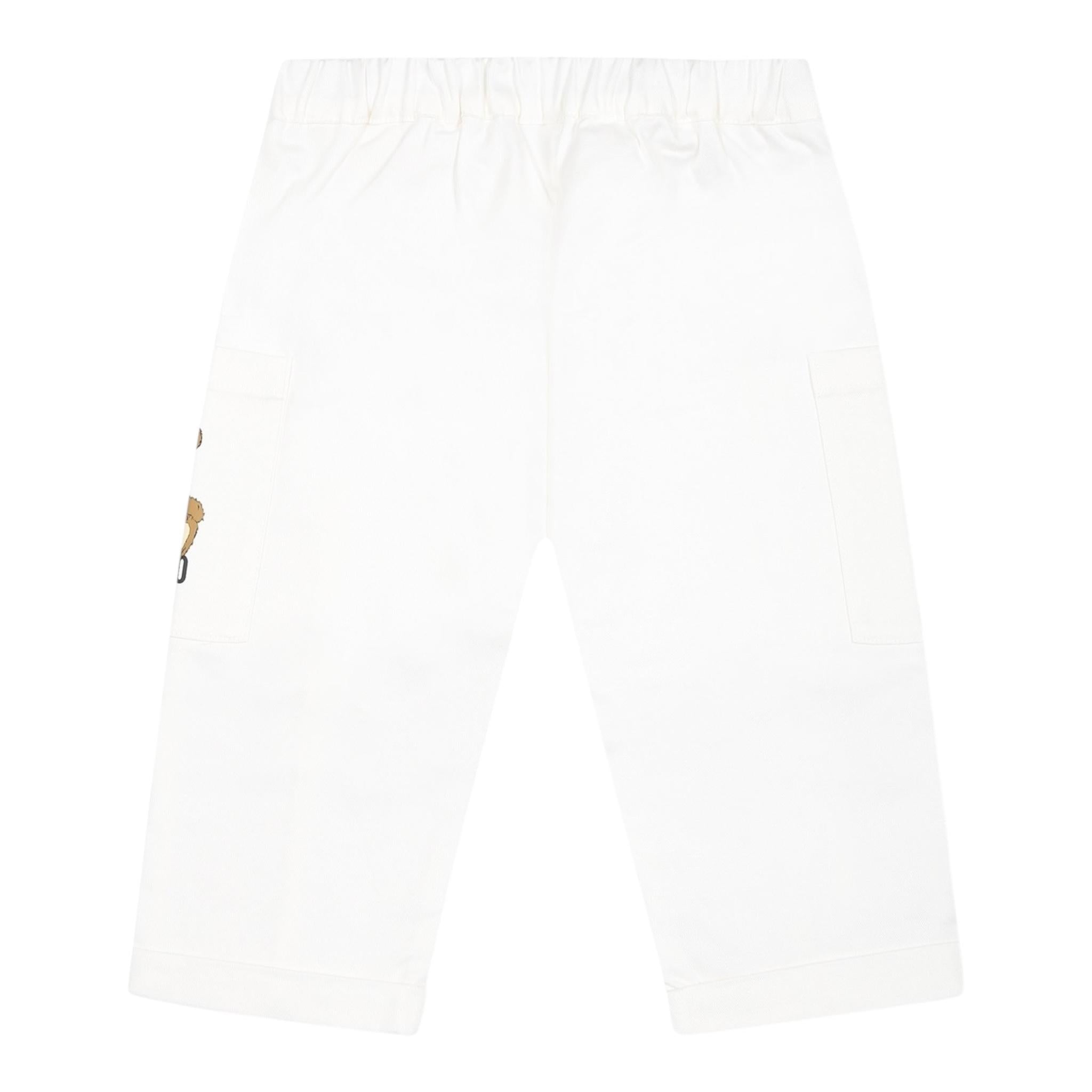 Moschino Pantalone Tinta Unita con Elastico In Vita per Neonato MUP05CN BIANCO MOSCHINO 