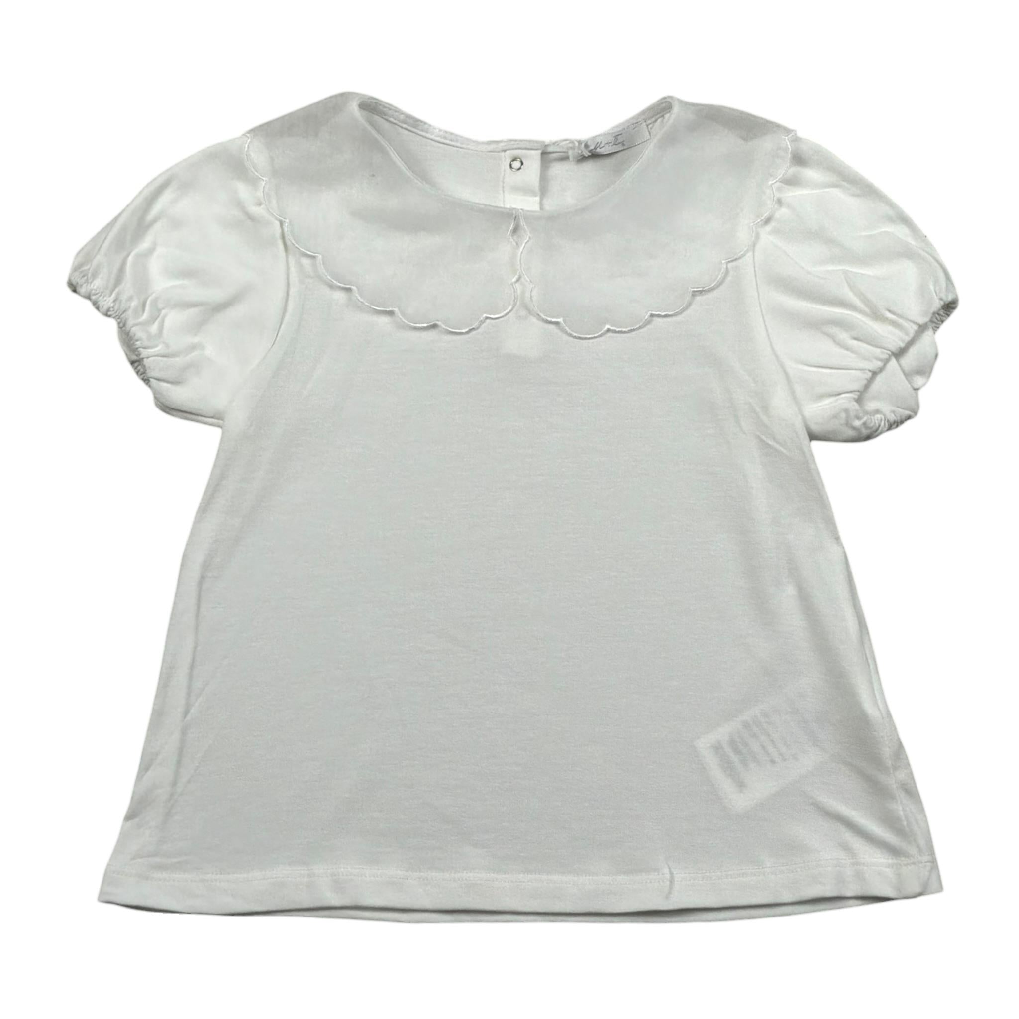 M+E' T-Shirt tinta unita con Colletto Bianco per Bambina UE1773XX BIANCO M+E' 