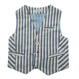 Manuel & Frank Gilet Tinta Unita con Fantasia A Righe per Neonato MF5271L BIANCO MANUEL & FRANK 