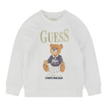 Guess Felpa Chiusa Girocollo Tinta Unita con Logo per Neonato K5RQ04KAD74 BIANCO GUESS 