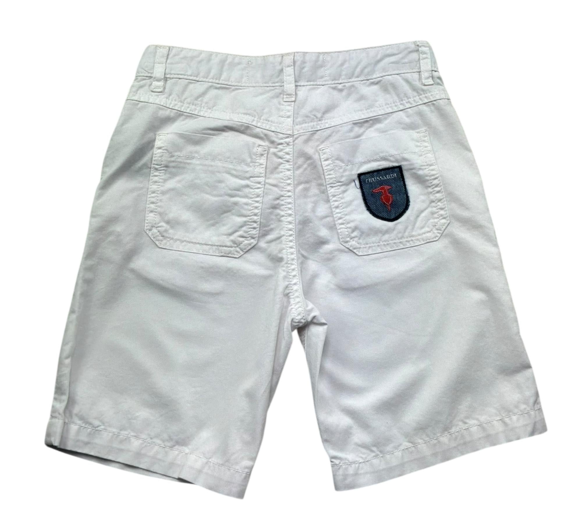 Trussardi Bermuda Tinta Unita con Girovita Regolabile per Bambino TBP26033BE BIANCO TRUSSARDI 