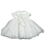 Le Bebe' Abito Cerimonia tinta unita con Tulle Bianco per Neonata LBG4285 BIANCO LE BEBE' 