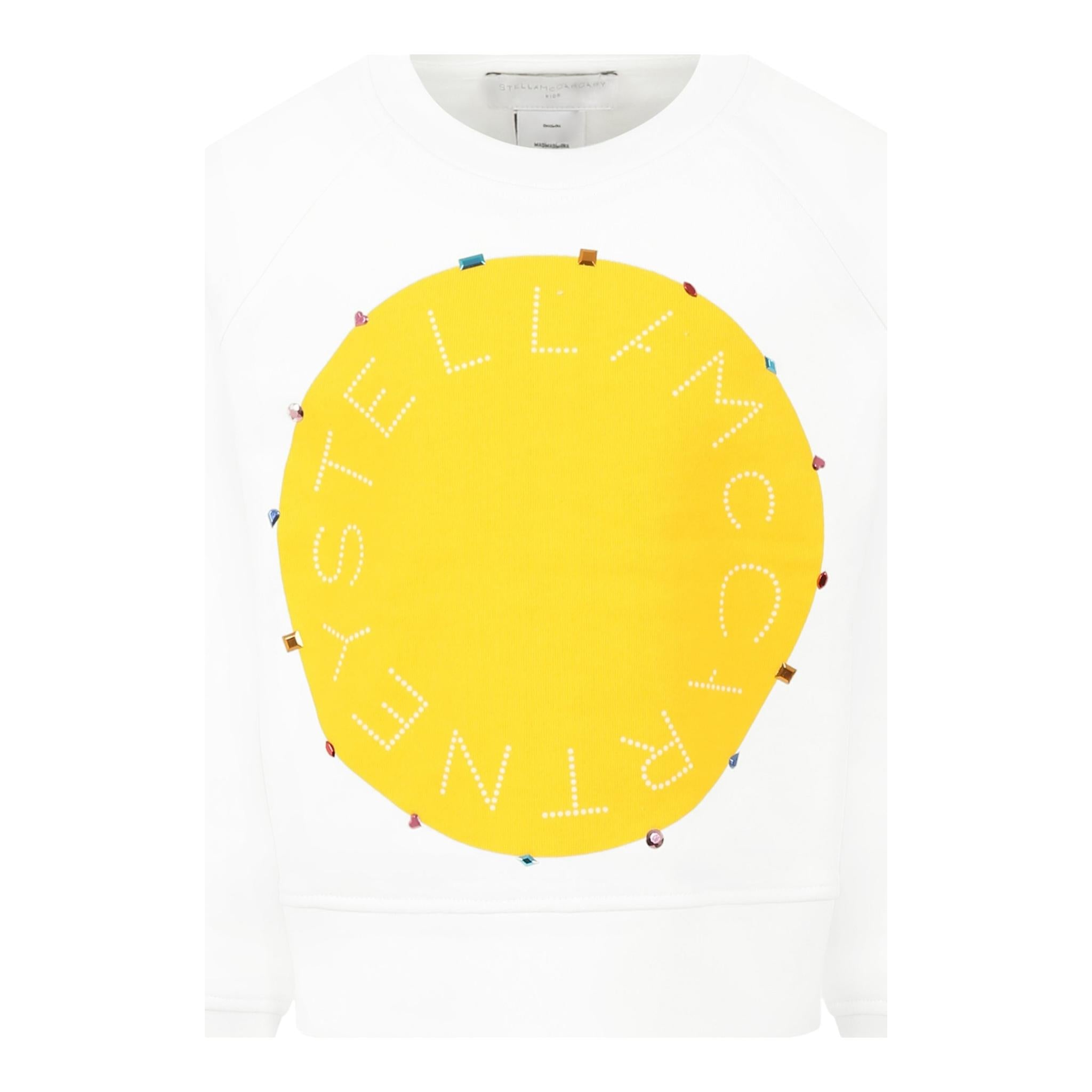 Stella Mccartney Felpa Chiusa Girocollo Tinta Unita con Stampa per Bambina TW4C90 BIANCO STELLA McCARTNEY 