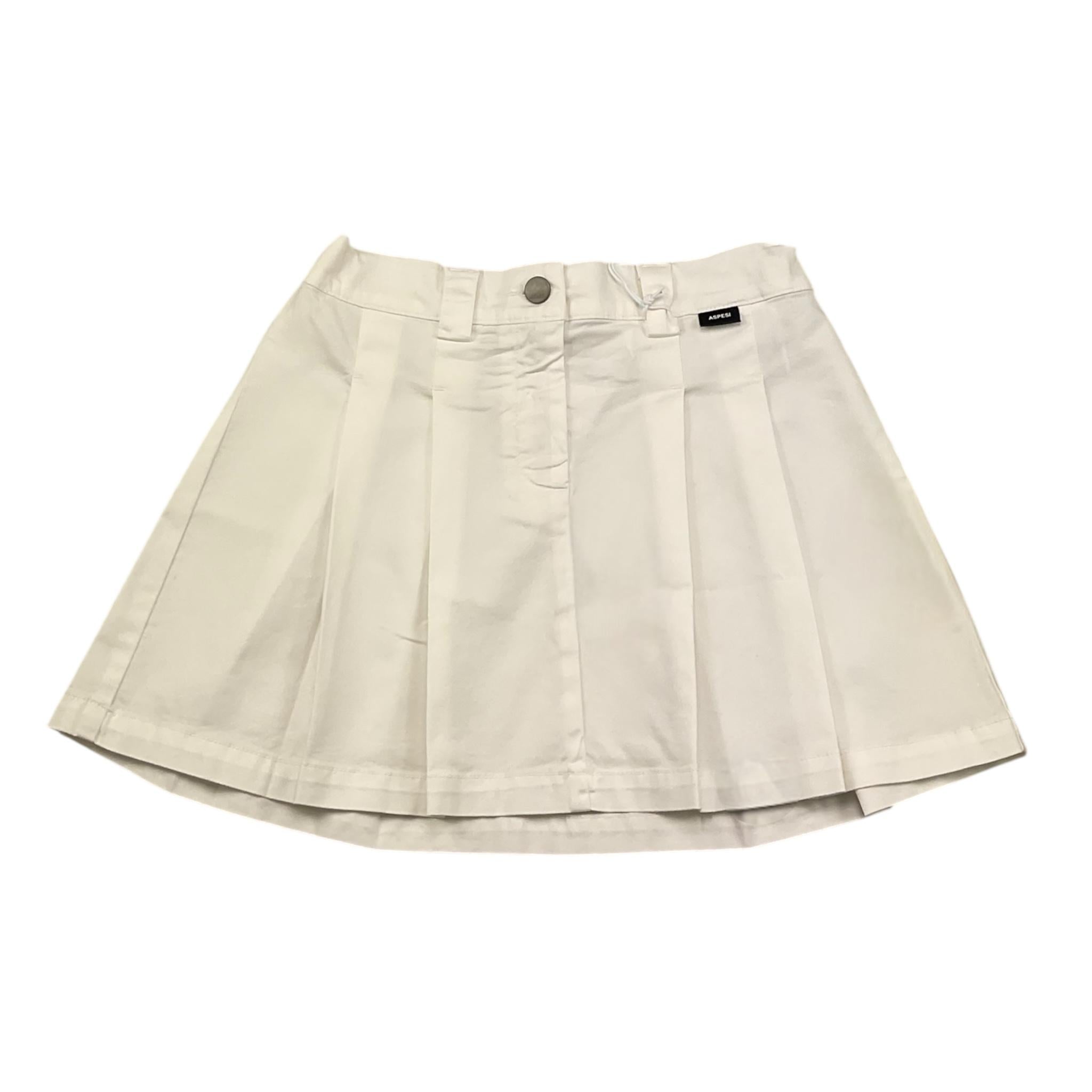 Aspesi Gonna Tinta Unita con Girovita Regolabile per Bambina S25014GN6058 BIANCO ASPESI 