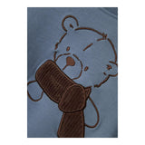 NAME.IT felpa chiusa girocollo tinta unita con ricami orso Petrolio per Neonato 13236038 PETROLIO NAME.IT 