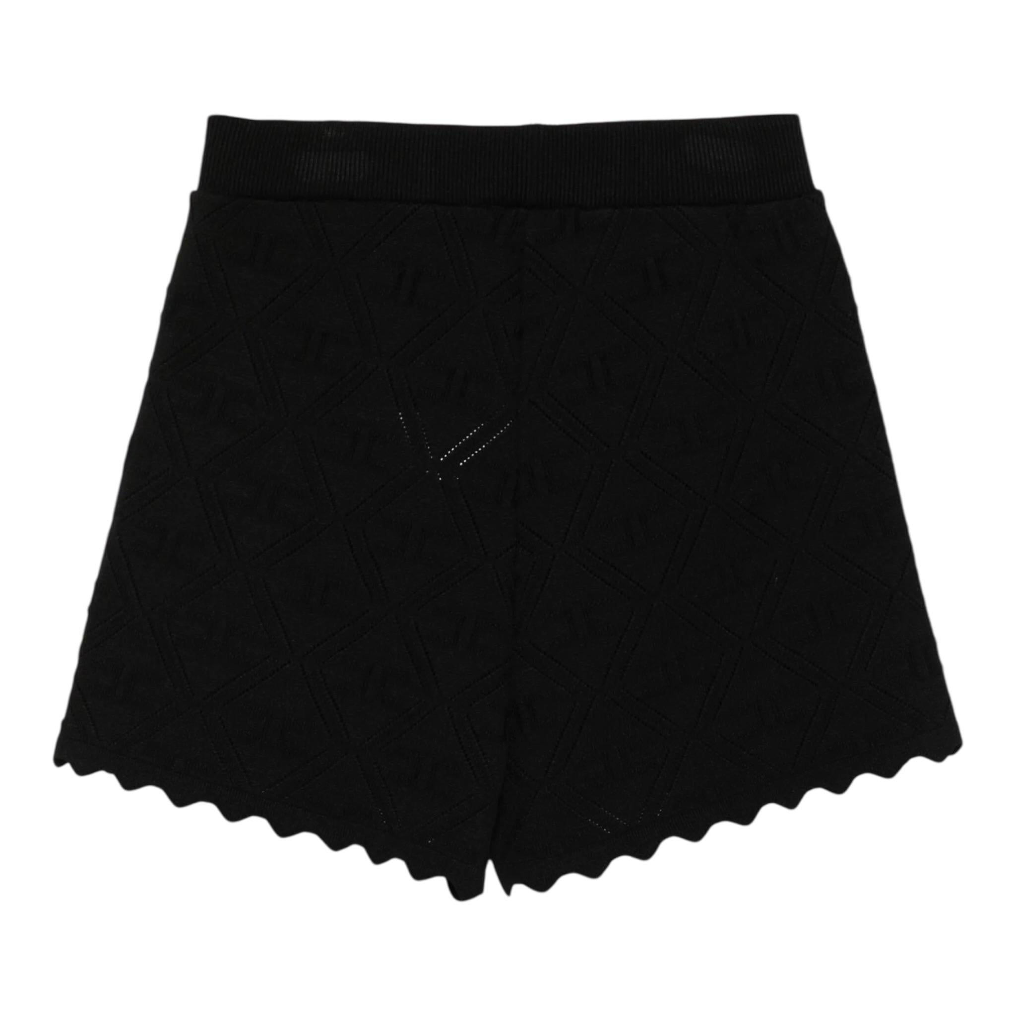 Elisabetta Franchi Short In Filo Tinta Unita con Trafori per Bambina EFBE068X NERO ELISABETTA FRANCHI 