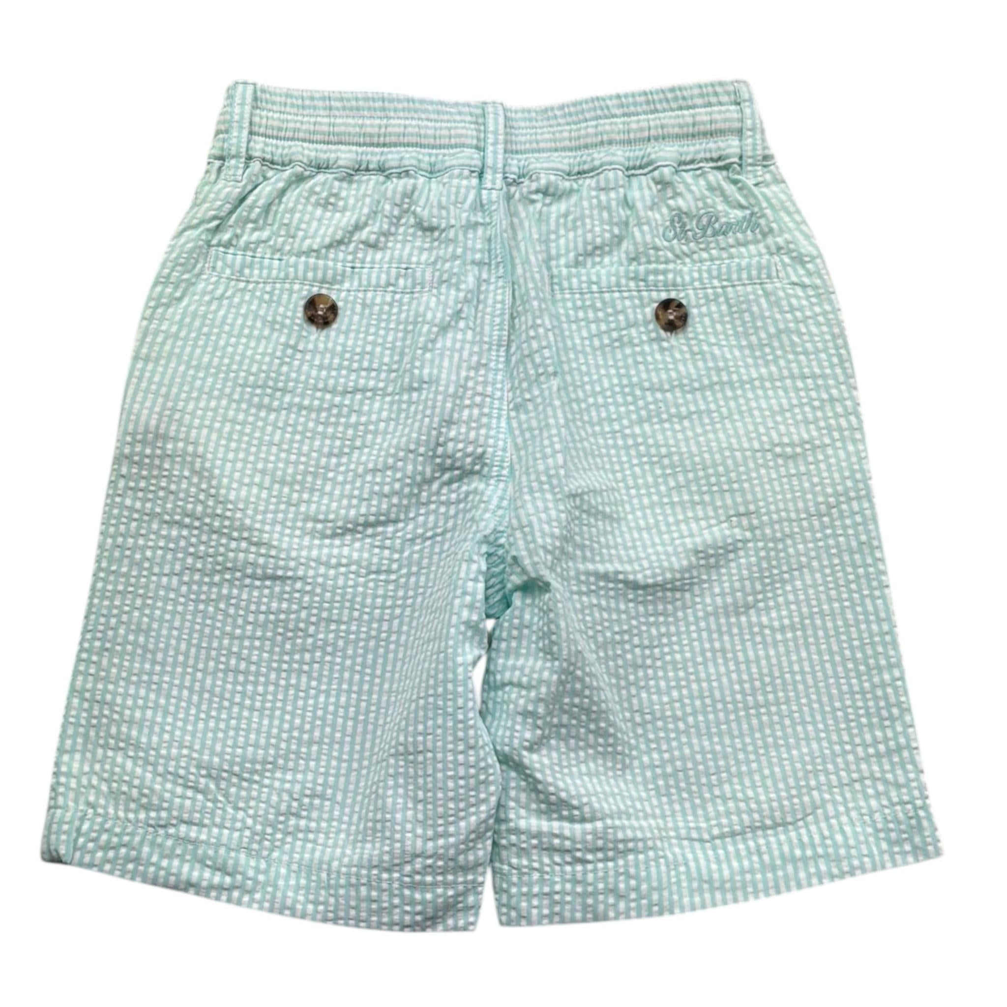 Saint Barth Bermuda Tinta Unita con Fantasia A Quadretti per Bambino 00865L BIANCO SAINT BARTH 