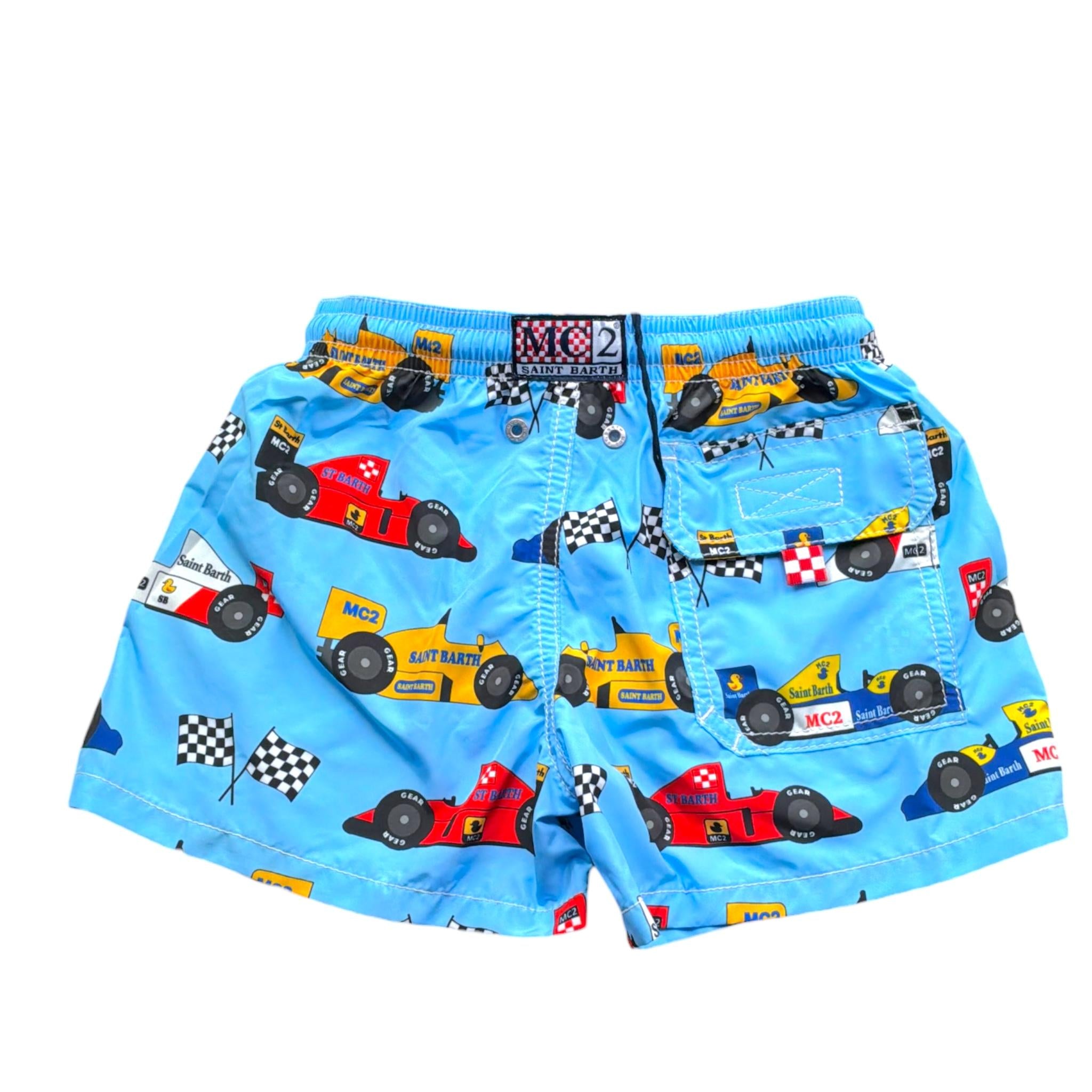 Saint Barth Costume Tinta Unita con Stampa per Bambino SPEED AZZURRO SAINT BARTH 