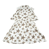 Relish Abito Tinta Unita con Stampa Stelle per Bambina RGP2409009008 PANNA RELISH 