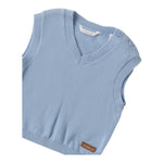 Minibanda Gilet Tinta Unita Scollo A V  per Neonato 3B641 AZZURRO MINIBANDA 
