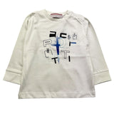 CESARE PACIOTTI shirt girocollo tinta unita con stampa in contrasto Bianco per Neonato TSP5315BXX BIANCO CESARE PACIOTTI 
