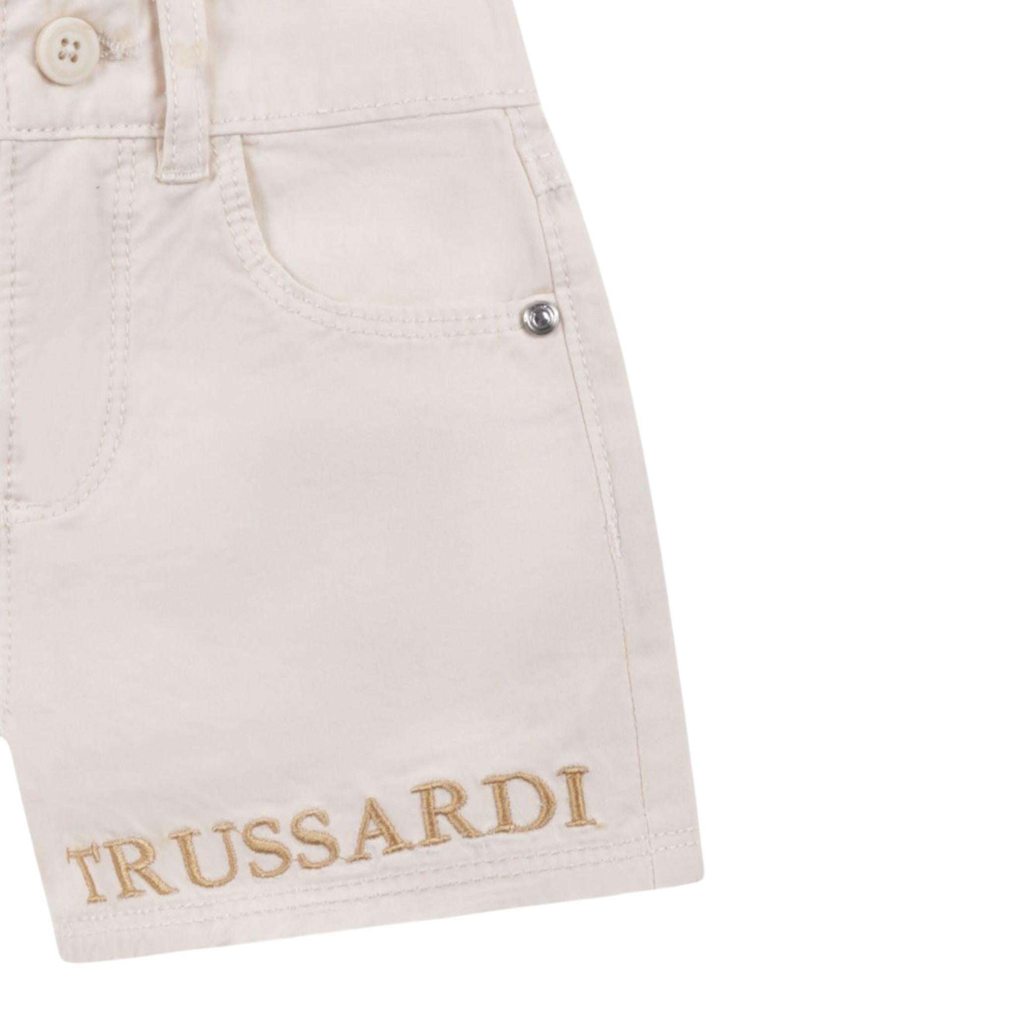 Trussardi Bermuda Tinta Unita con Girovita Regolabile per Neonato TIP25041BEX BEIGE TRUSSARDI 