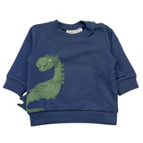 NAME.IT felpa chiusa girocollo tinta unita con stampa in contrasto Blu per Neonato 13212747 BLU NAME.IT 