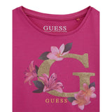 Guess T-Shirt Girocollo Tinta Unita con Stampa per Neonata A5GI02K6YW4XX MAGENTA GUESS 