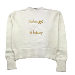 NAIDA maglia gircollo tinta unita con stampa logo Panna per Bambina NAMA312 PANNA NAIDA 