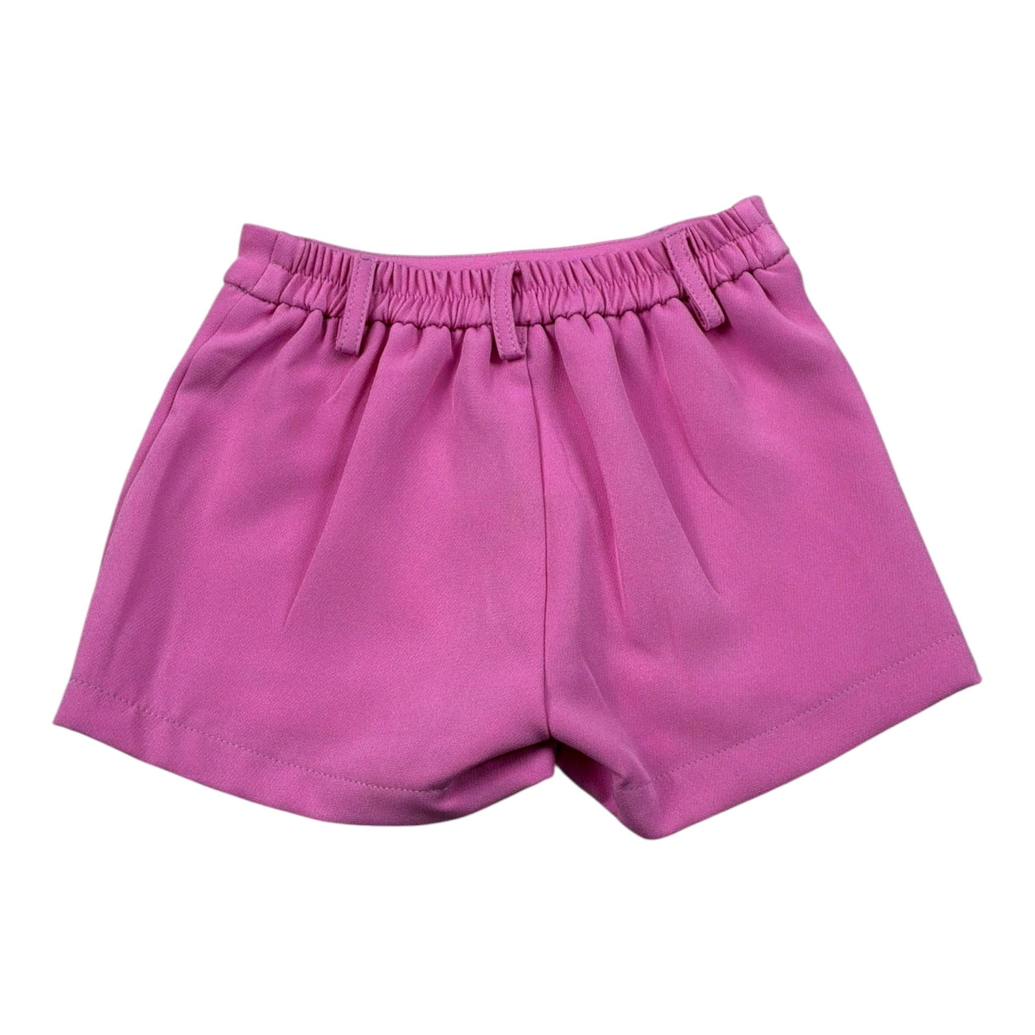 M+E' Short Tinta Unita con Elastico In Vita per Bambina UE1743J ROSA M+E' 