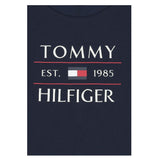 Tommy Hilfiger T-Shirt Girocollo Tinta Unita con Logo per Bambino KB0KB09538 BLU TOMMY HILFIGER 