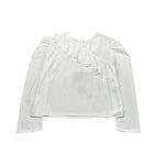 Gaialuna Camicia Tinta Unita con Balze per Bambina G2294 BIANCO GAIALUNA 