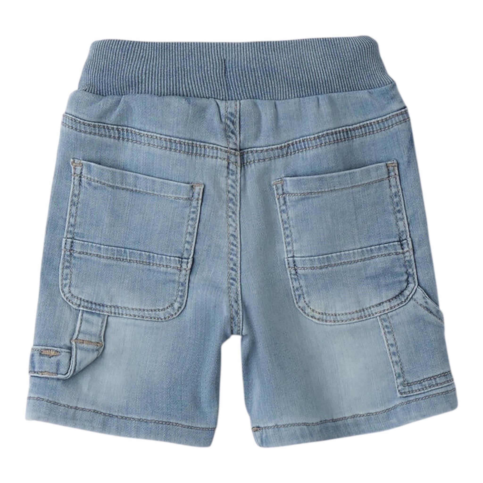 Sarabanda Bermuda In Denim Tinta Unita con Elastico In Vita per Neonato 0B120X AZZURRO SARABANDA 