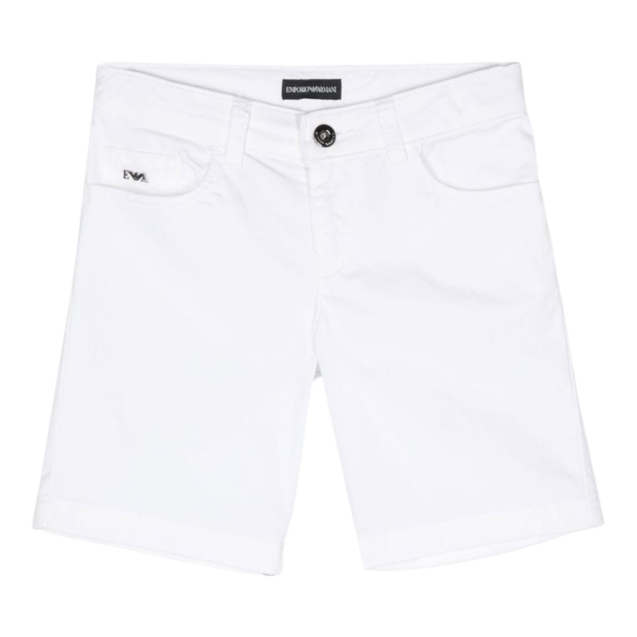 Emporio Armani Bermuda Tinta Unita con 5 Tasche per Bambino 8N4S01X BIANCO EMPORIO ARMANI 