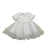 NANAN abito cerimonia mezza manica con tulle  Bianco per Neonata N053 BIANCO NANAN 