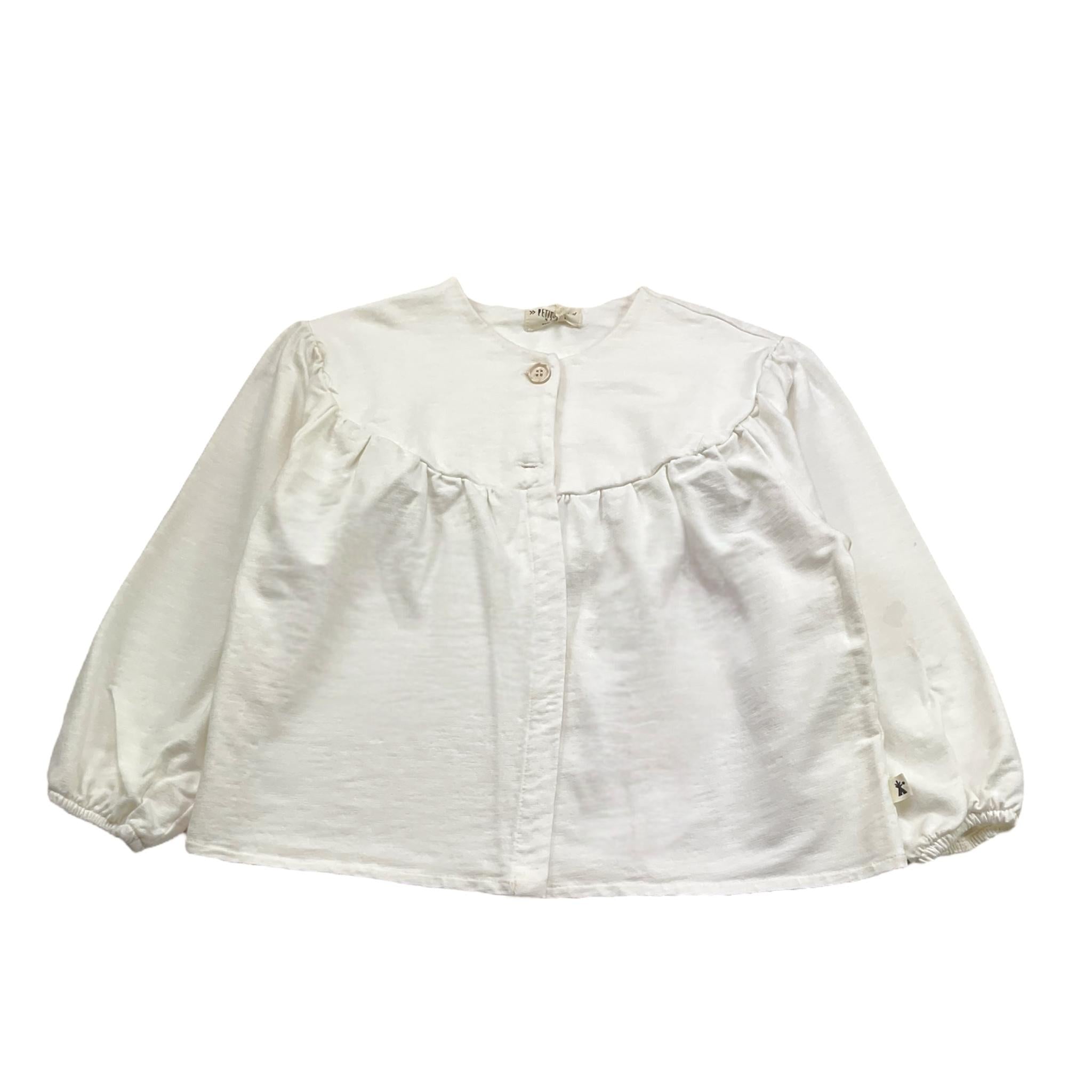 Petit Indi Cardigan Tinta Unita con Bottoni per Bambina SS25B2018 BIANCO PETIT INDI 