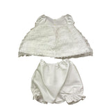 La Stupenderia Set Abito Cerimonia-Culotte Tinta Unita per Neonata CBAB54 BIANCO LA STUPENDERIA 