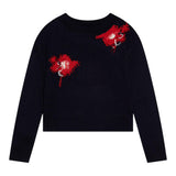 MAX&Co. maglia girocollo tinta unita con ricami Blu per Bambina MX0077 BLU MAX&Co. 