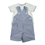 Malvi & Co Completo 2 Pezzi T-Shirt-Salpette per Neonato S25B221STRM BIANCO/AZZURRO MALVI & CO 