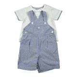 Malvi & Co Completo 2 Pezzi T-Shirt-Salpette per Neonato S25B221STRM BIANCO/AZZURRO MALVI & CO 