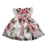 Marlu' Abito Mezza Manica Tinta Unita Fantasia Floreale per Neonata ER320MC PANNA MARLU' 