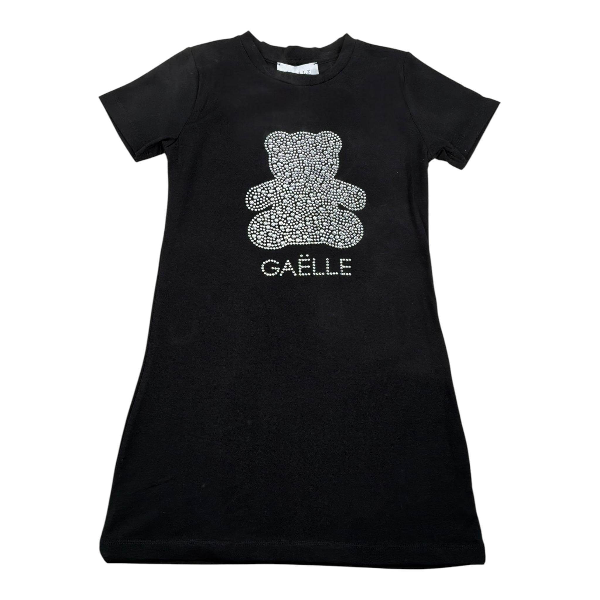 Gaelle Abito T-Shirt tinta unita con Brillantini Nero per Bambina 2746V00529 NERO GAELLE 
