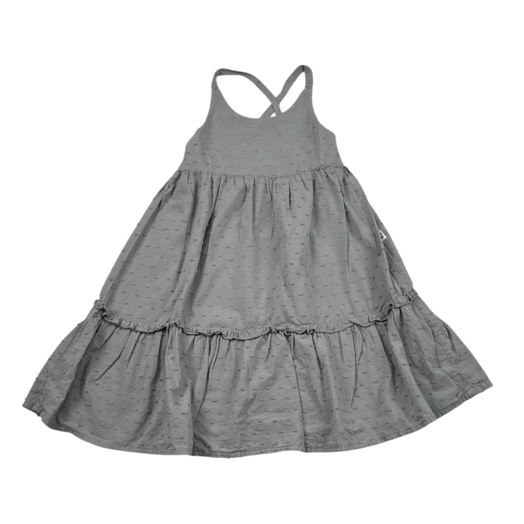 Petit Indi Abito Tinta Unita A Bretelle per Neonata SS25BK651 GRIGIO PETIT INDI 