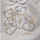 Le Bebe' Completo 2 Pezzi Shirt-Ghettina Tinta Unita con Fantasia per Neonata LBB4831 BIANCO LE BEBE' 