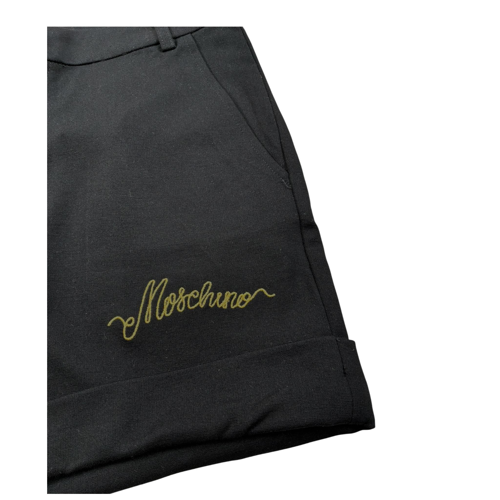 Moschino Short tinta unita con Stampa Logo Nero per Bambina HDQ011 NERO MOSCHINO 