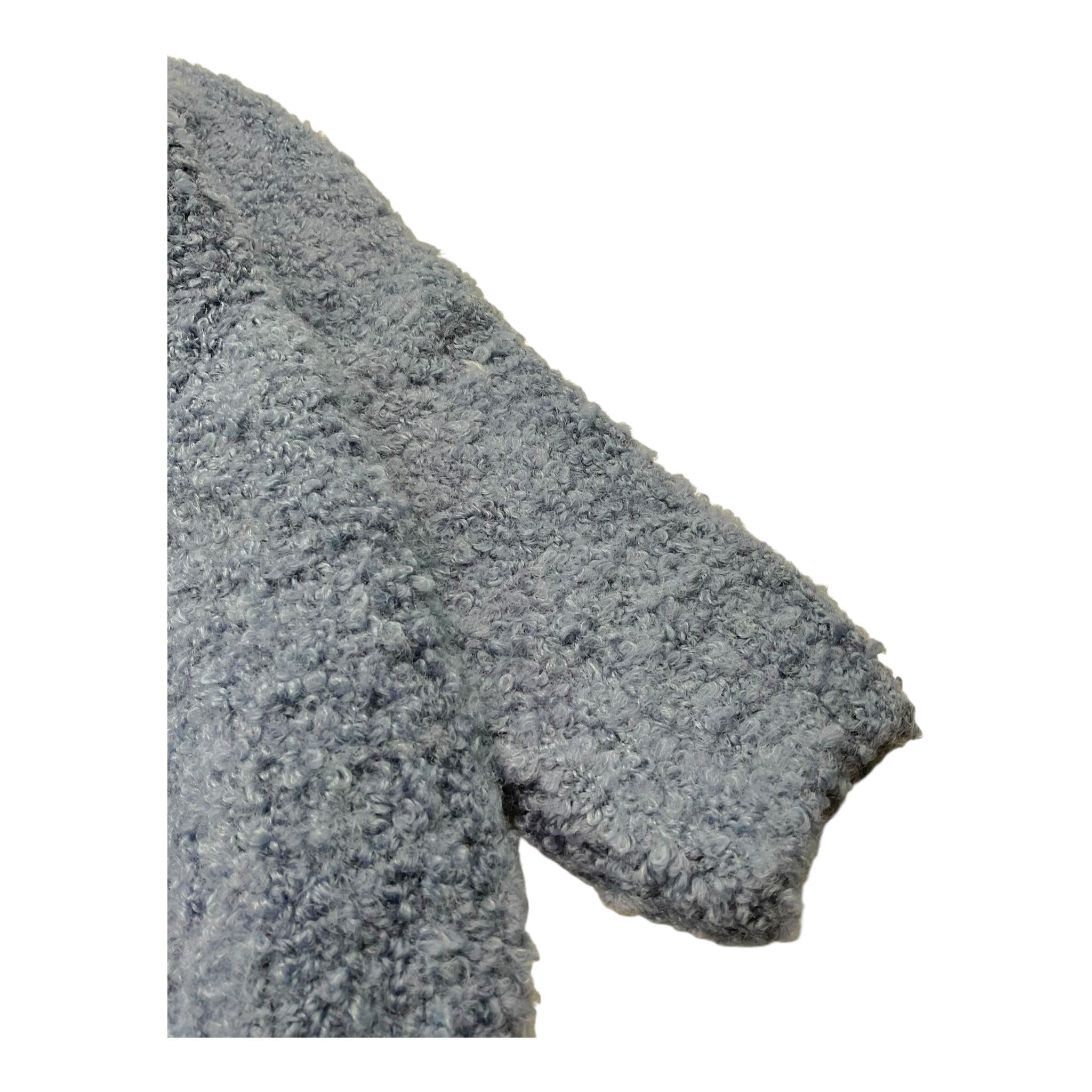 I'M BRIAN maglia tinta unita girocollo in teddy Blu per Bambino MA3013J BLU I'M BRIAN 