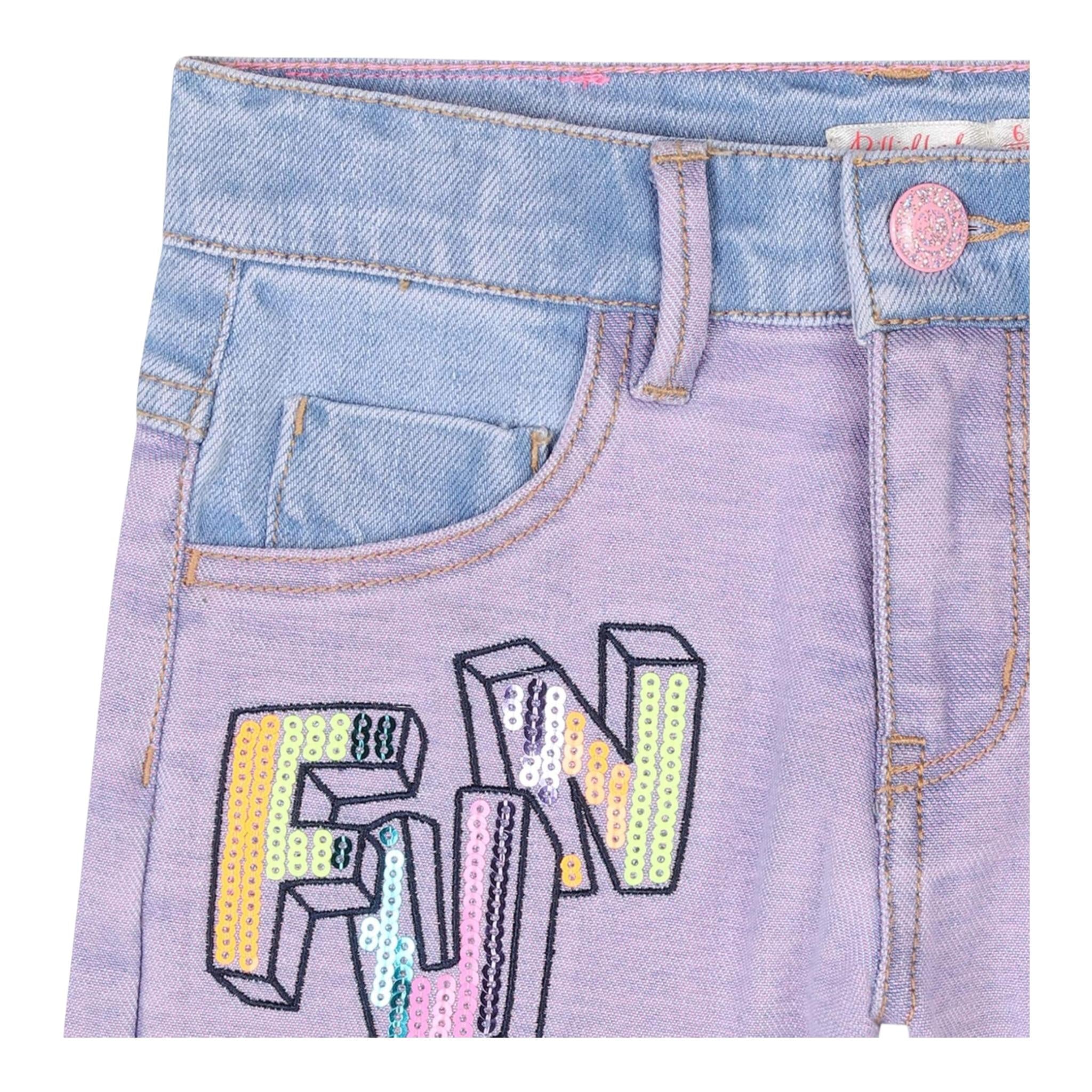 Billieblush Short In Denim con Girovita Regolabile E Paillettes per Bambina U20895 LILLA BillIEBLUSH 