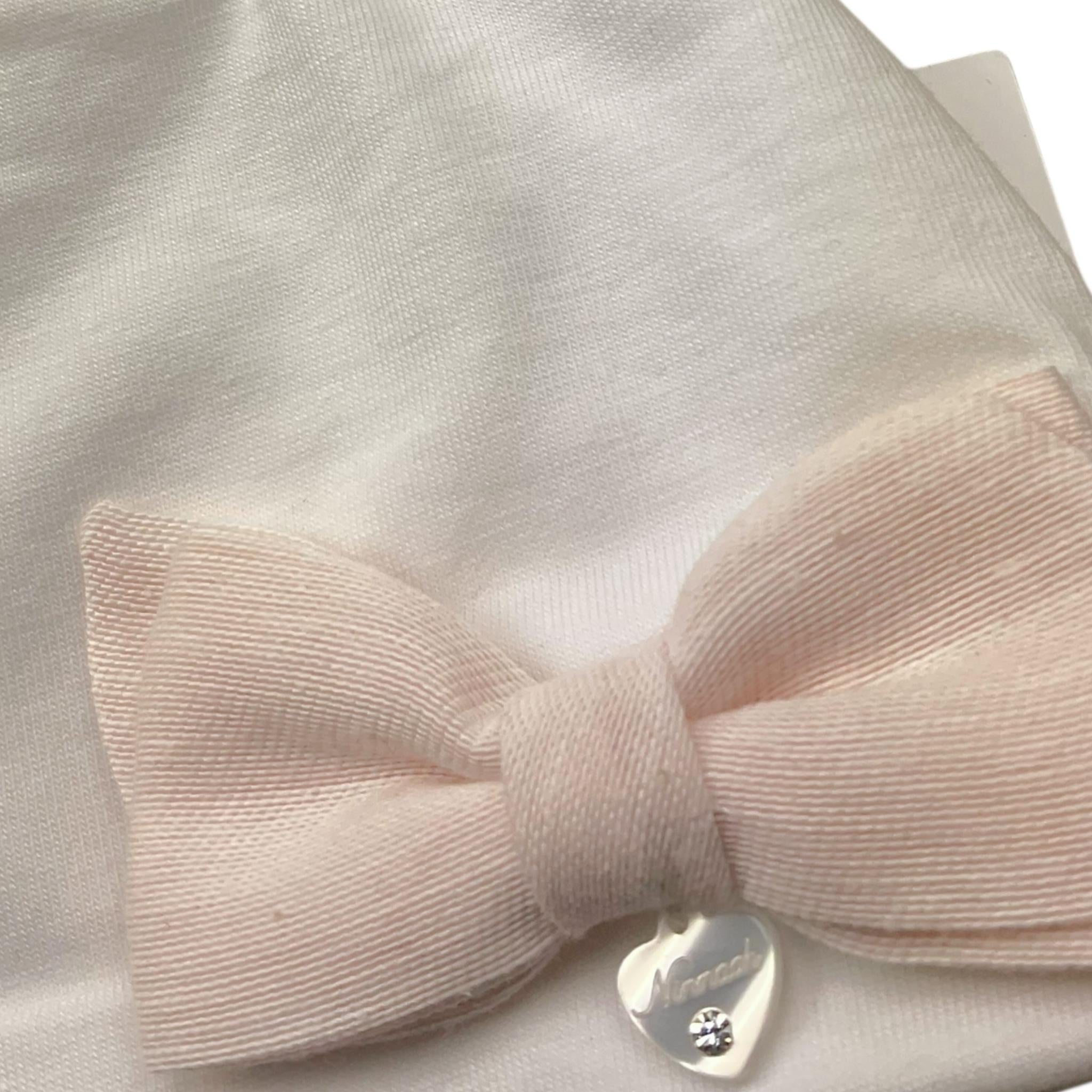 Ninnaoh Cappello Tinta Unita con Applicazione per Neonata E25CA5 BIANCO NINNAOH 