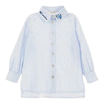 MONNALISA camicia tinta unita con fantasia a righe Bianco per Bambina 11B301 BIANCO MONNALISA 