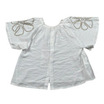 M+E' Camicia Mezza Manica Tinta Unita con Ricami per Neonata UE1699 BIANCO M+E' 