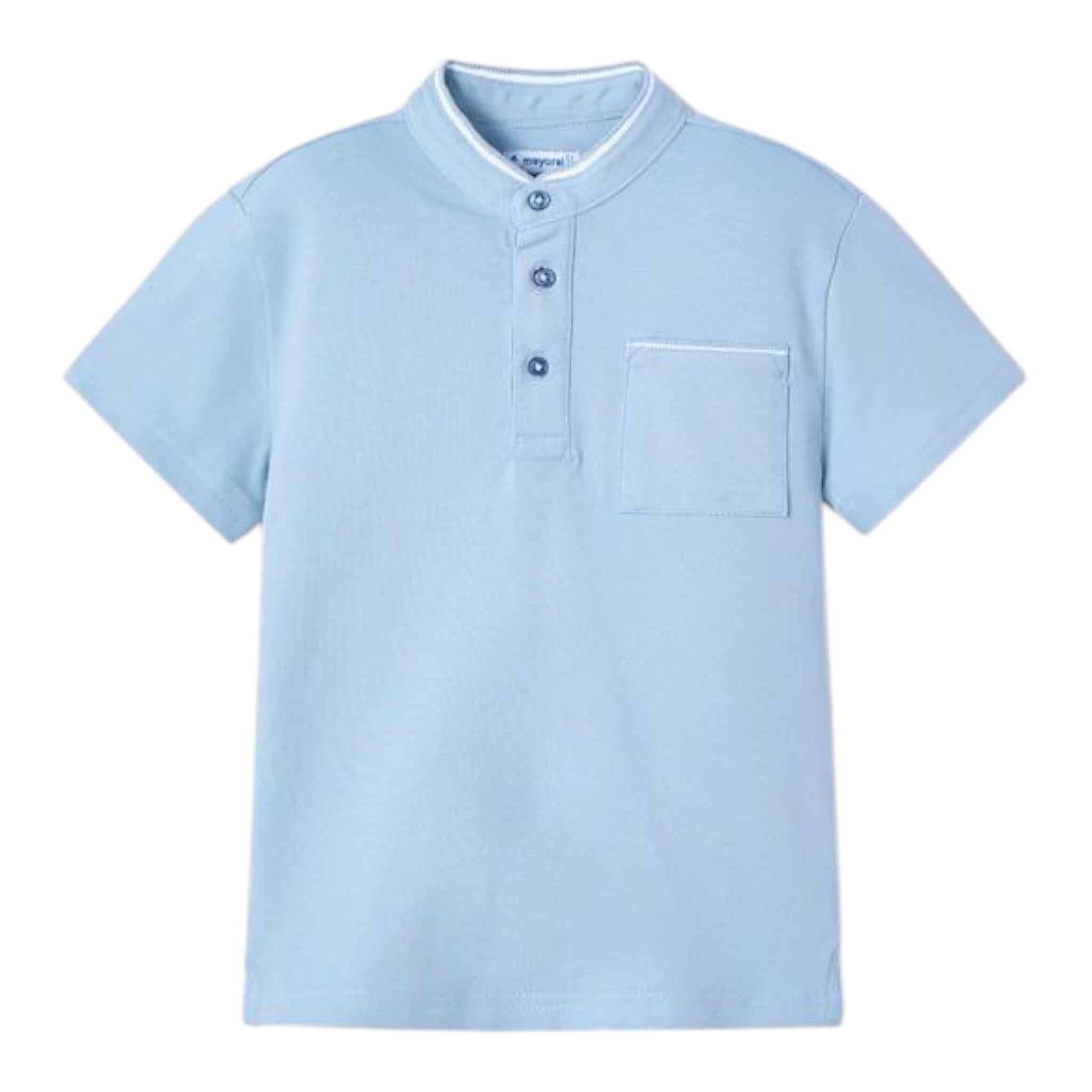Mayoral Polo Mezza Manica con Taschino per Bambino 3102 AZZURRO MAYORAL 