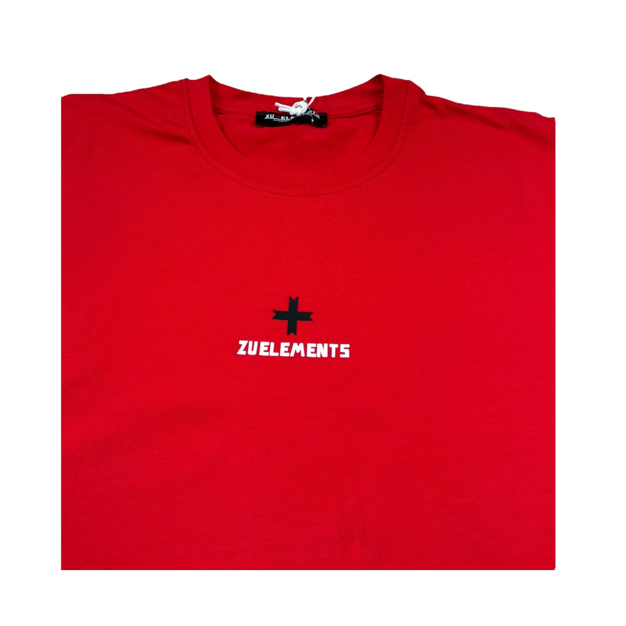 Zu+Elements T-Shirt Girocollo Tinta Unita con Stampa per Bambino ZU1608 ROSSO ZU+ELEMENTS 