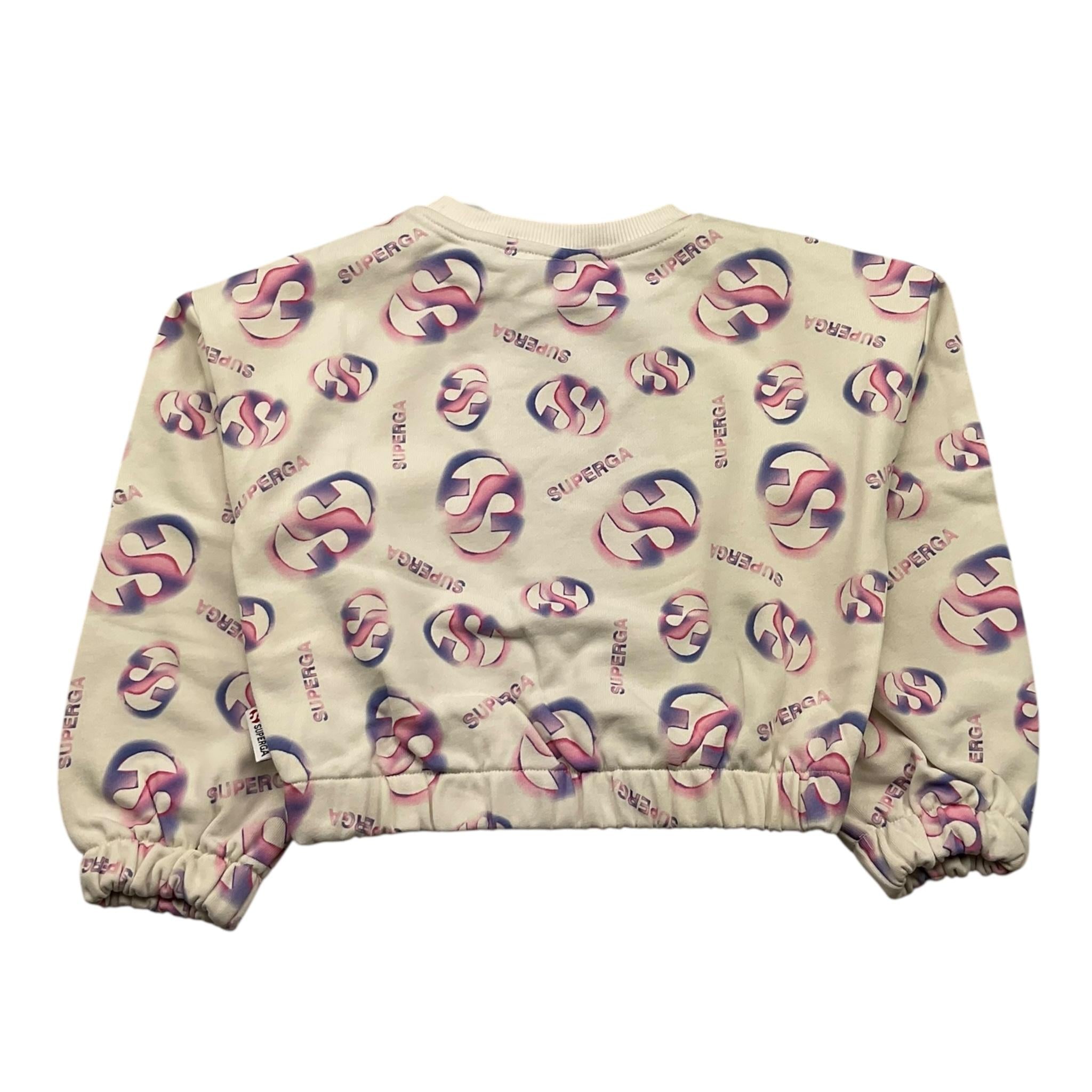 SUPERGA felpa chiusa tinta unita cn stampe logo Panna per Bambina SA133 PANNA SUPERGA 