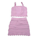 Elisabetta Franchi Completo 2 Pezzi Gonna Tinta Unita con Ricami-Top per Bambina EFCM015X ROSA ELISABETTA FRANCHI 